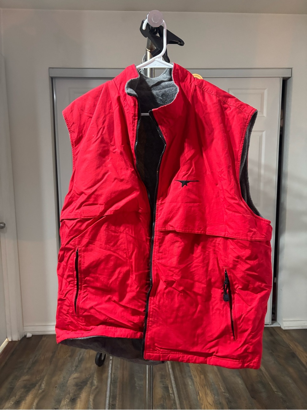 Men's Red Insulated Vest with Zip Front